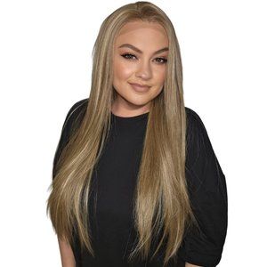 Honey Brown Realistic Futura Glueless Synthetic Lace Front Free Part Wig